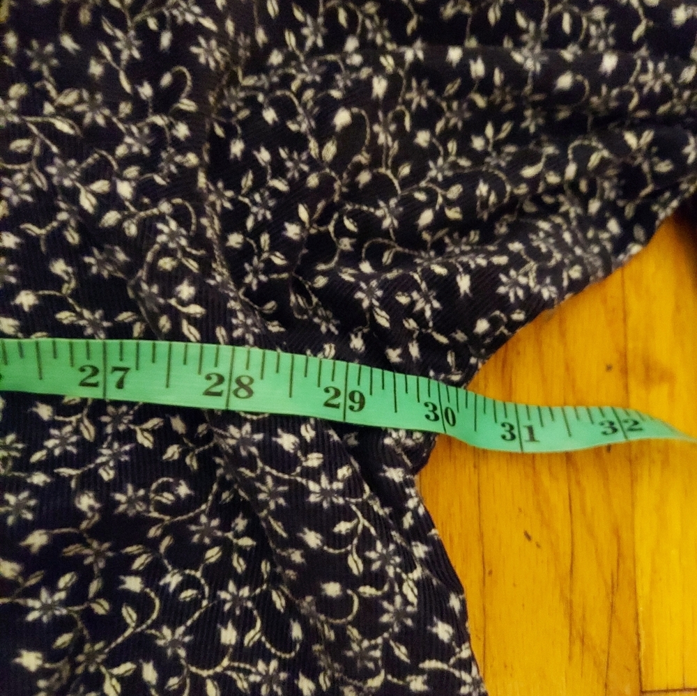 Old Navy Popover Blue Floral Top XXL Corduroy Cottagecore Country Prairie Boho - Picture 8 of 9